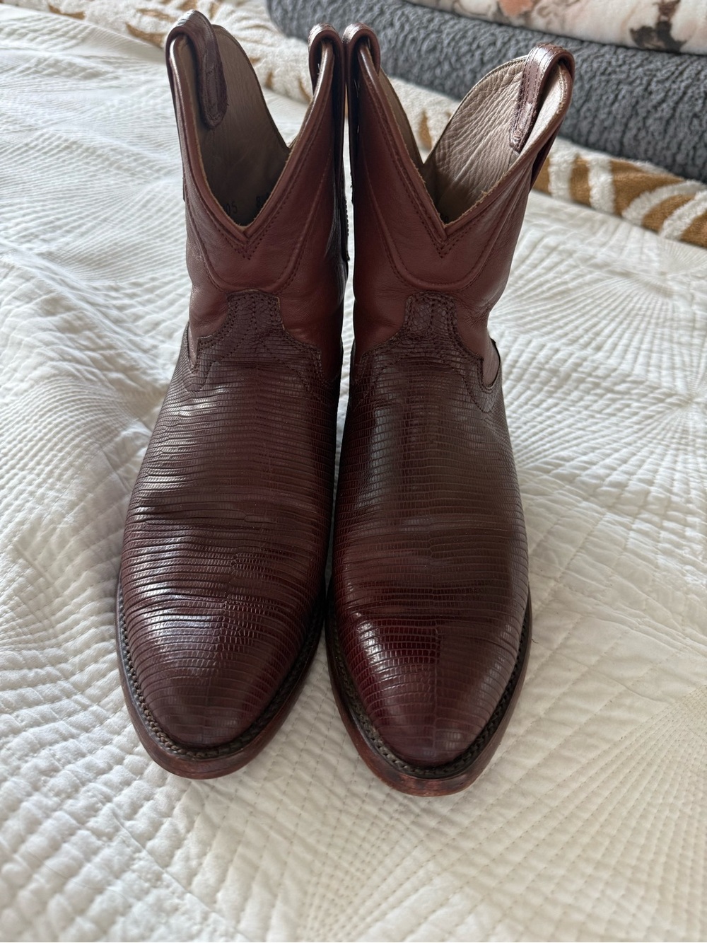 Tecovas-Women’s Brown Lizard Western Toe Boots